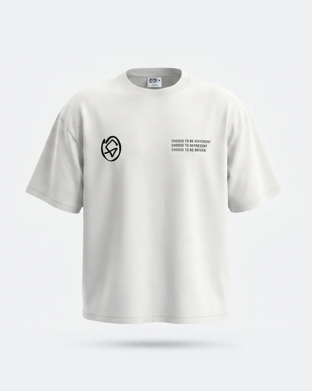 White t-shirt with black logo and text on a white background - Slam'd White Heavyweight graphic Tee by Greasy Hands Society