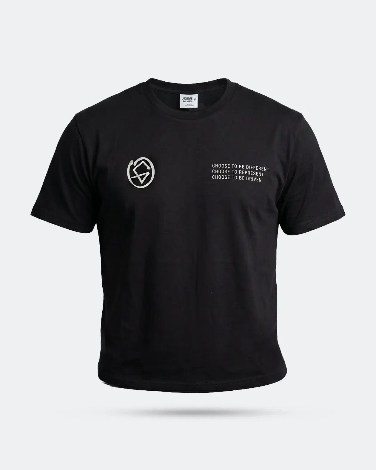 Black t-shirt with white text and logo on a light gray background - The Tailgate Black automotive graphic tee by Greasy Hands Society