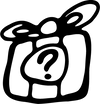 A black and white cartoon gift box icon with a question mark in the center, commonly used as a placeholder image indicating that the actual product photo is missing or unavailable.