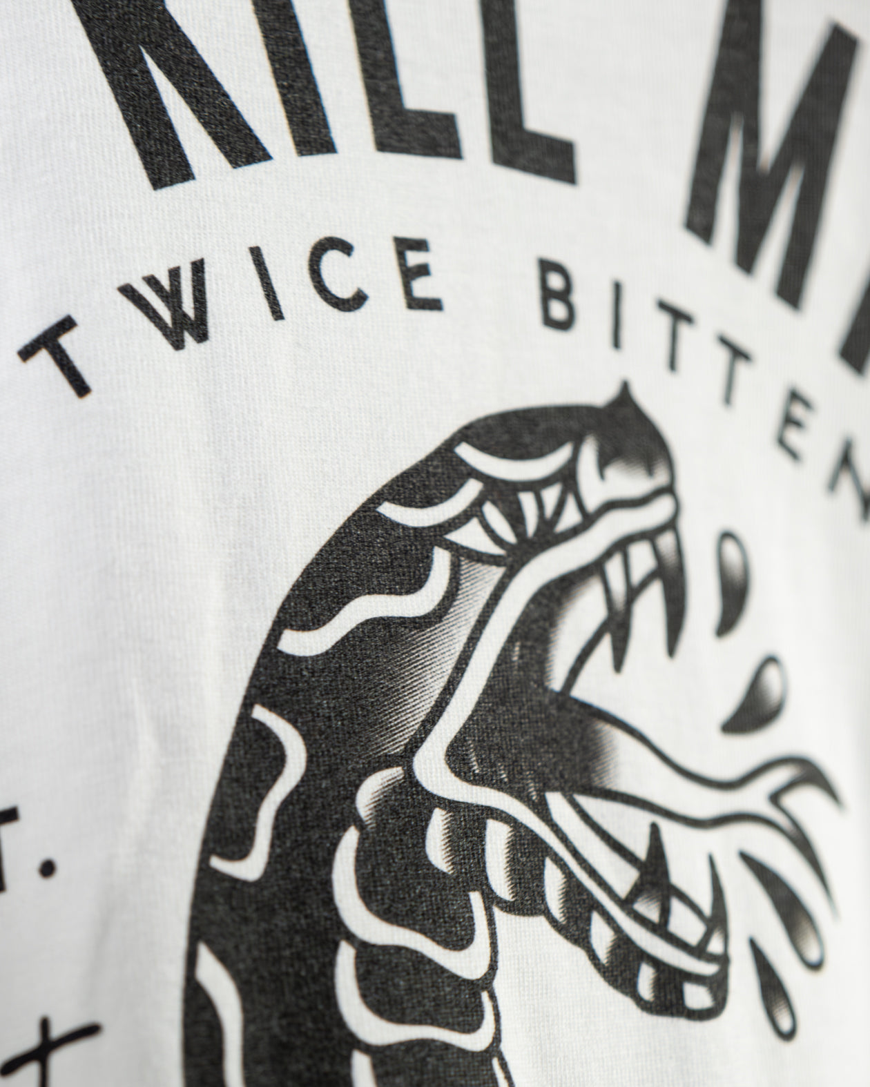 don't kill my vibe graphic tee back graphic detail showing the snake