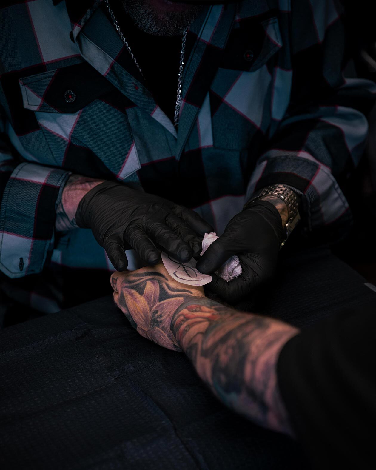 tattoo artist flannel the banger flannel black grey and red